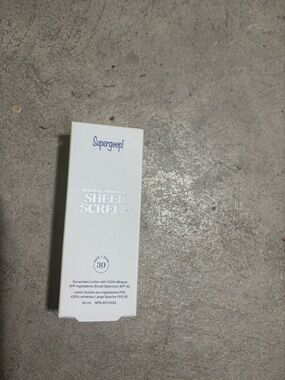 Supergoop! White and Gold Retail Box with Barcode